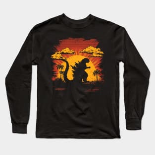 Godzilla at sunset Long Sleeve T-Shirt